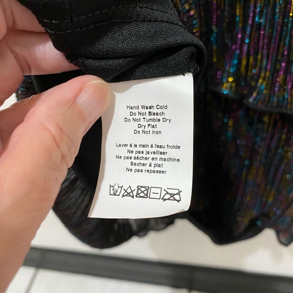 Lush Ladies Black Rainbow Metallic Dressy Tiered Cami/Tank Top - S - Picture 10 of 10